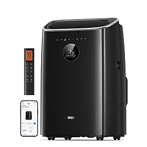 DREO Portable Air Conditioner 318S,8000 BTU ASHRAE (5000 BTU DOE) Smart AC Unit for Bedroom with Drainage-free Cooling $367.1