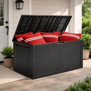 49.99:Seizeen 90GAL Outdoor Storage Box(Gray/Brown/Khaki)-47.24"L x 20.47"W x 24.41"H at Walmart.com + FS