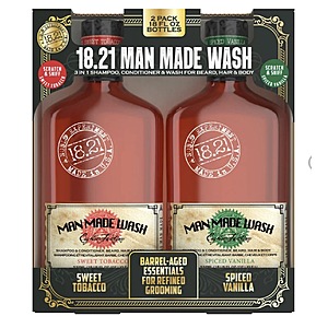 18.21 Man Made Wash,3-in-1 Shampoo,Conditioner & Wash,18 fl oz,2-pack $30.99 free shipping Costco.com
