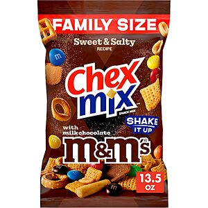 13.5-Oz Chex Mix Sweet & Salty Snack Mix w/ M&M's (Family Size) $2.75 w/ S&S