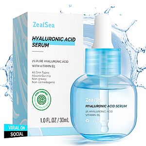 ZealSea Hyaluronic Acid Serum for Face,Hydrating Microneedling Serum Pure Hyaluronic Acid Anti-Aging 1 Oz $14.43