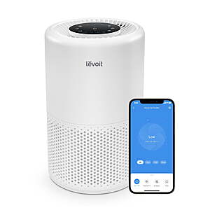 Levoit PlasmaPro® 200S-P 675 Sq Ft 3-Stage Filtration for Bedrooms and Offices Smart Air Purifier,White $65