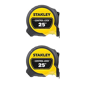 Stanley 25 ft. Control Lock Tape Measure (2-Pack), $14.99, FS, Home Depot