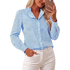 GRACE KARIN Striped Button Down Tops - $9.50 After coupon