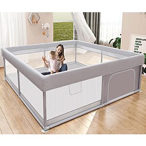 50"x50" Hiaksedt Breathable Mesh Anti-Fall Baby Playpen $28.49 + Free Shipping w/ Prime or on $35