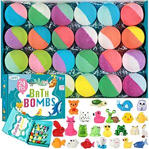 24-Pack JOFEI Kids Bath Bombs w/ Surprise Toy Animals Inside $9.87 + Free Shipping w/ Prime or on $35