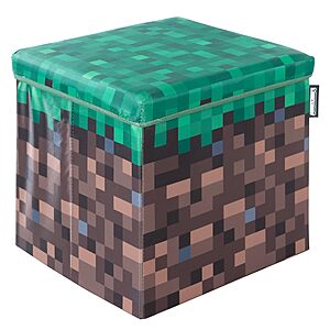 12" Minecraft Pixel Grass Block Collapsible Storage Ottoman w/ Lid (11.8"x11.8"x11.8") $9.97 + Free Shipping w/ Prime or on $35