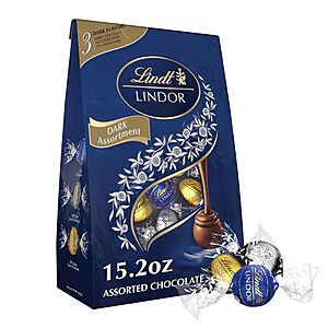 15.2oz Lindt LINDOR Assorted Dark Chocolate Candy Truffles $10.40
