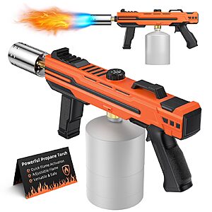 Powerful Propane Torch Gun with Adjustable Flame – Heavy-Duty Blow Torch for BBQ,Steak Searing & Charcoal Lighting,Kitchen & Outdoor Use (Tank Not Included) $23.99