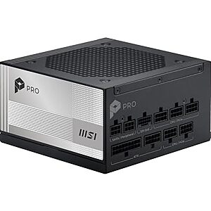 YMMV,AC] $104.99 | MSI PRO A1000PL PCIE5,Fully Modular Gaming 1000W Power Supply at Amazon