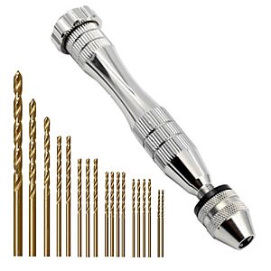 18-Count Kingforest HSS Micro Twist Drill Bit Pin Vise Hand Drill Set (0.6-2.5mm) $3.49 + Free Shipping w/ Prime or on $35