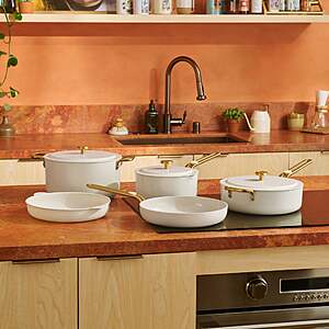 Our Place 8-piece Essentials Ceramic Nonstick Cookware Set $124.99 cream,blue or black free shipping Costco.dom