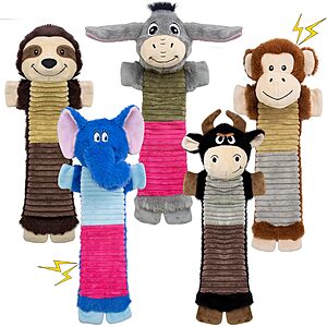 5-Pk MeetYooo Crinkle & Squeaker Dog Plush Toys $12.50