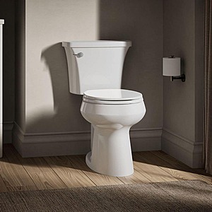Kohler Highline Arc 12 in.Rough In 2-Piece 1.28 GFP Single Flush Round Chair Height Toilet in White with Soft Close Seat $189