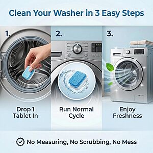 Upgraded Enzyme-Containing Washing Machine Cleaning Tablets for Pet Hair $8.99