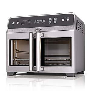 Ninja French Door 8-in-1 Countertop Oven,with Smart Surroundair Technology and Air Fry Function,Dishwasher Safe,6 Pieces,FO100 Silver,$189,FS