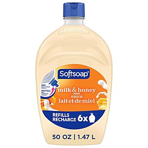 50oz.Softsoap Liquid Hand Soap Refill Bottle (Milk & Honey Scent) $4