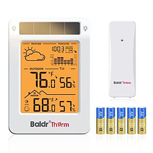 Prime:Baldr Indoor Outdoor Thermometer Wireless Solar Weather Station with Backlight $16.99 AC + Free Shipping