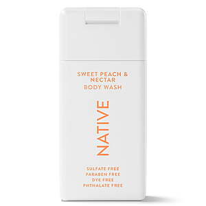 Native Body Wash,Sweet Peach & Nectar,Sulfate Free,for Women & Men,3 fl oz + $3 in WMCB