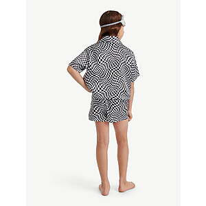 Justice Girls x NASCAR Short Sleeve Button Top,Shorts and Eye Mask Pajama Set,3-Piece,Sizes 5-18 $8.07