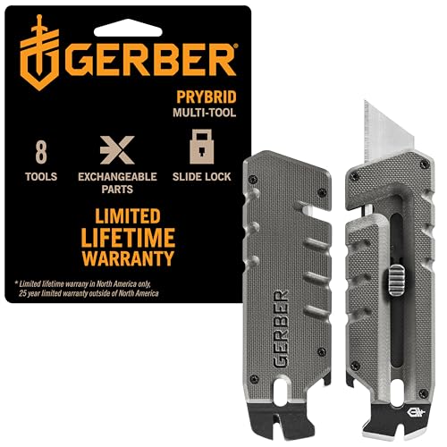 Gerber Prybrid Pocket Knife Mu...Box Cutter,Bottle Opener,Grey