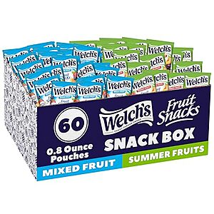 Select Accts:60-Ct 0.8-Oz Welch's Fruit Snacks Pouches (Mixed & Summer Fruits) $8.80 w/ S&S