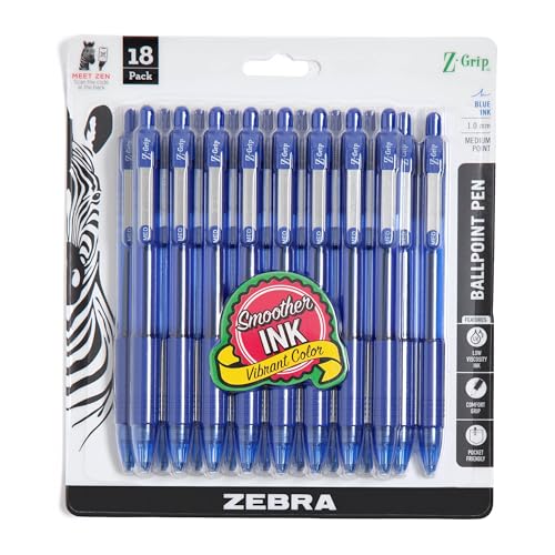 Zebra Pen Z-Grip Retractable B...d Planner Use,18-Pack (22258