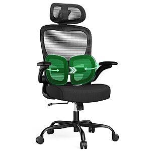 Ergonomic Office Desk Chair,350 LBS High-Back Mesh Chair with Dual Lumbar Support & 3D Headrest $99.99