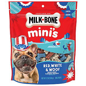 12-Oz Milk Bone Red,White & Woof Mixed Berry Flavor Mini Dog Treats $0.99 + Free S&H w/ Walmart+ or on $35