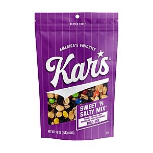 Kar’s Nuts Sweet ‘N Salty Trail Mix,16 oz Resealable Pouch (Pack of 6) $20.98 + Free S&H w/ Prime or $35