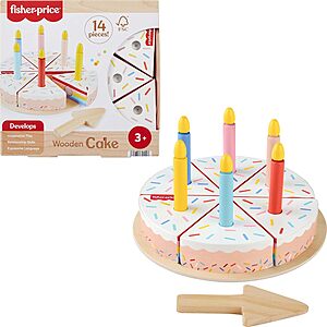 Fisher-Price 14-Piece Wooden Pretend Play Cake Set $14.97 + Free Shipping w/ Prime or on $35