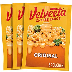 SnS,AC] $2.30* | 3-Pack 4-Oz Velveeta Original Cheese Sauce Pouches at Amazon