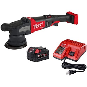 M18 FUEL18V Lithium-Ion Brushless Cordless 15MM DA Polisher with 5.0 Ah Battery and Charger Starter Kit $199