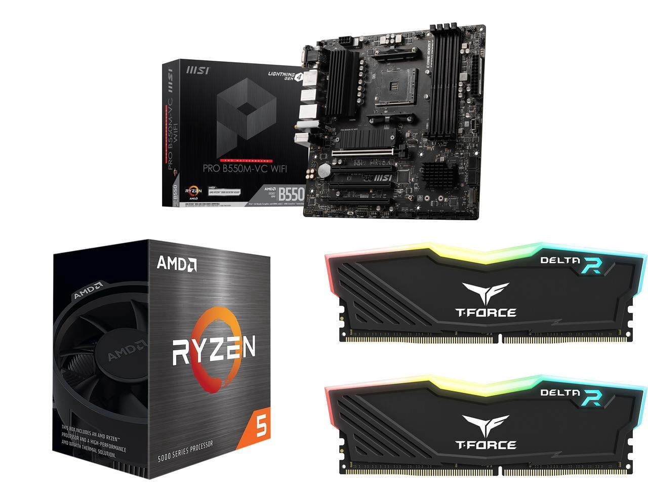 Ryzen 5 5500 + MSI PRO B550M-VC WiFi Motherboard + 16GB DDR4 T-Force Delta RGB Ram $253.99 + Free Shipping