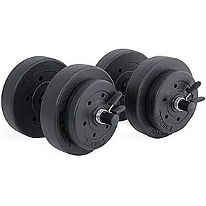 29.44:CAP Barbell 40-Pounds Cement Dumbbell Set (Black) at Amazon