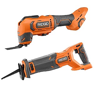 95:RIDGID 18V Cordless 2-Tool Combo Kit with Oscillating Multi-Tool and Reciprocating Saw (Tools Only) at HomeDepot