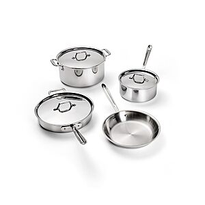 All-Clad D3® Stainless Steel 7 Piece Cookware Set- Made in USA- Includes Frying Pans,Saucepan,Sautépan,Stockpot - Professional Grade -Oven Safe & Induction Compatible $399.99