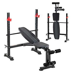 84.99:EDX Adjustable Weight Bench with Leg Extension & Curl,Foldable,650 lbs Capacity at Walmart.com