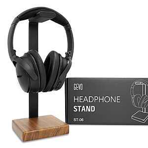 Gevo Solid Walnut Wood & Aluminum Headphone Stand $9.97 + Free Shipping w/ Prime or on $35