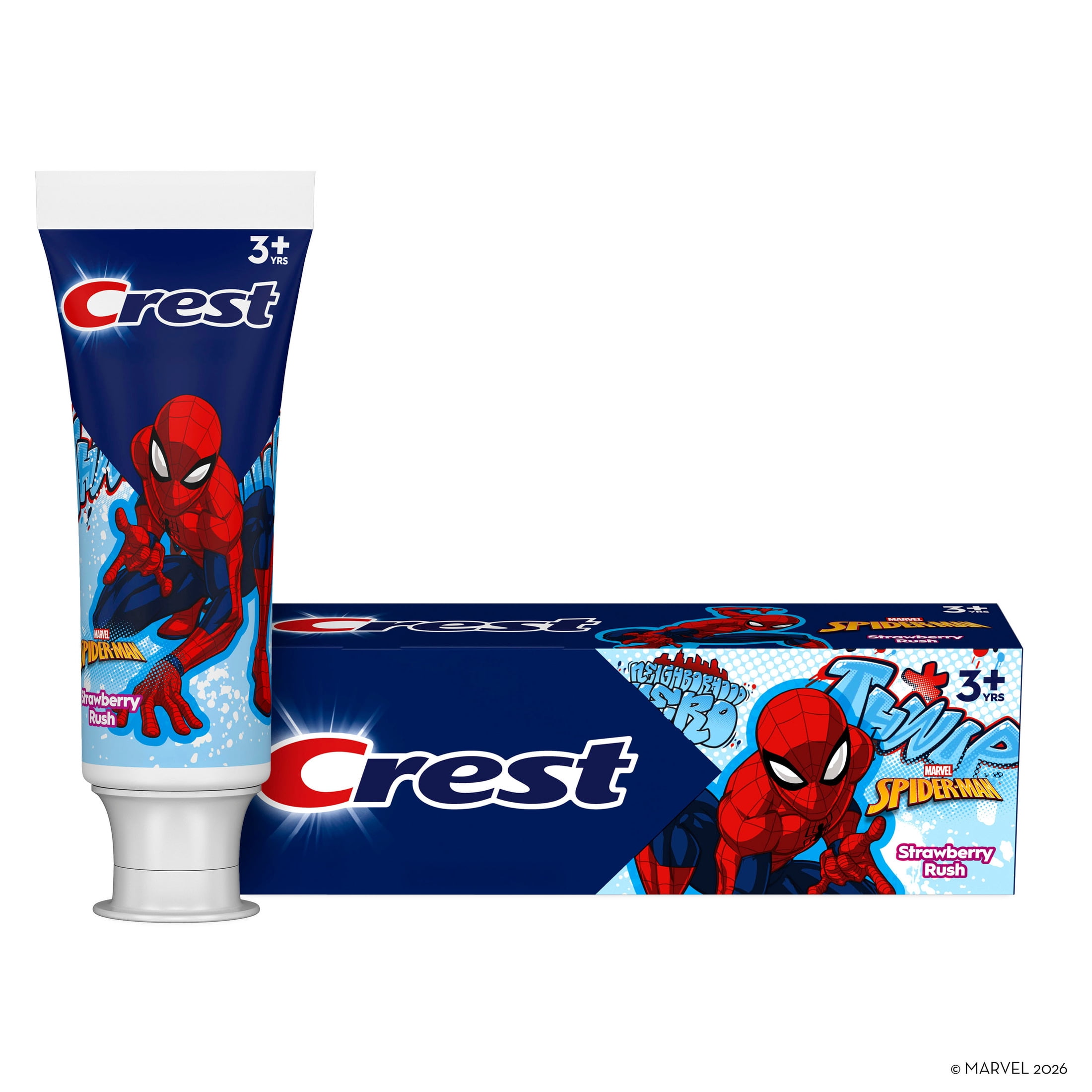 Crest Kid's Toothpaste,featuring Marvel's Spiderman or DISNEY STITCH,Strawberry,4.2 oz,Ages 3+ Two for $5.14,get $3 Walmart Cash FS w/PLUS