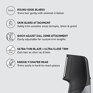 Panasonic Body Groomer for Men and Women,Unisex Wet/Dry Cordless Electric Body Hair Trimmer ER-GK80-S (Black) $84.99