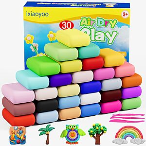 Ixiaoyoo Air Dry Clay,30 Colors Modeling Clay for Kids $9.98