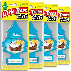 6.98 | 24-Count LITTLE TREES Car Air Freshener (Caribbean Colada) at Amazon