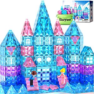 Magnetic Tiles 102pcs with 2 Stairs 2 Dolls Princess Castle Building Toys $19.99 + Free Shipping