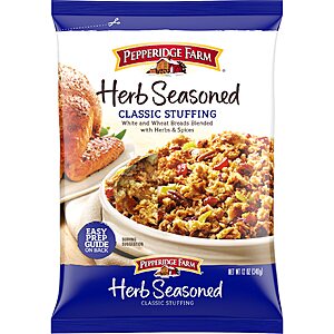 Pepperidge Farm Herb Seasoned Classic Stuffing,12 oz.Bag~$2,86 @ Amazon $2.86