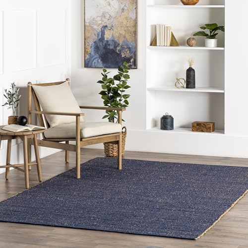 nuLOOM Elfriede Farmhouse Jute...lend Area Rug,10' x 14',Blue