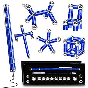 Magnetic Fidget Gel Pen w/ Metal Tubes,Connector Balls & Stylus (Blue) $6.98 + Free Shipping w/ Prime or on $35