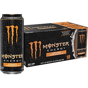 S&S] $25.41:Monster Energy Orange Dreamsicle Energy Drink,16 Ounce (Pack of 15