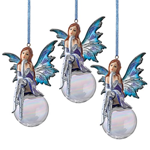 Design Toscano Snow Fairy Holi...ast Stone Resin,Blue & Purple