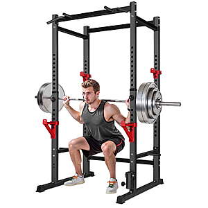Primy Full Power Rack 1000lb Capacity for Weight Training,Adjustable Squat Stand,Black - $161.99
